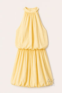 Robe ballon jaune pastel