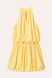Robe ballon jaune pastel