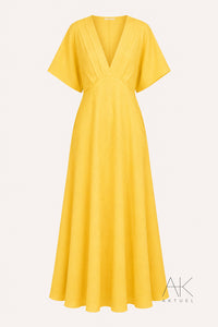 Robe longue jaune