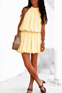 Robe ballon jaune pastel