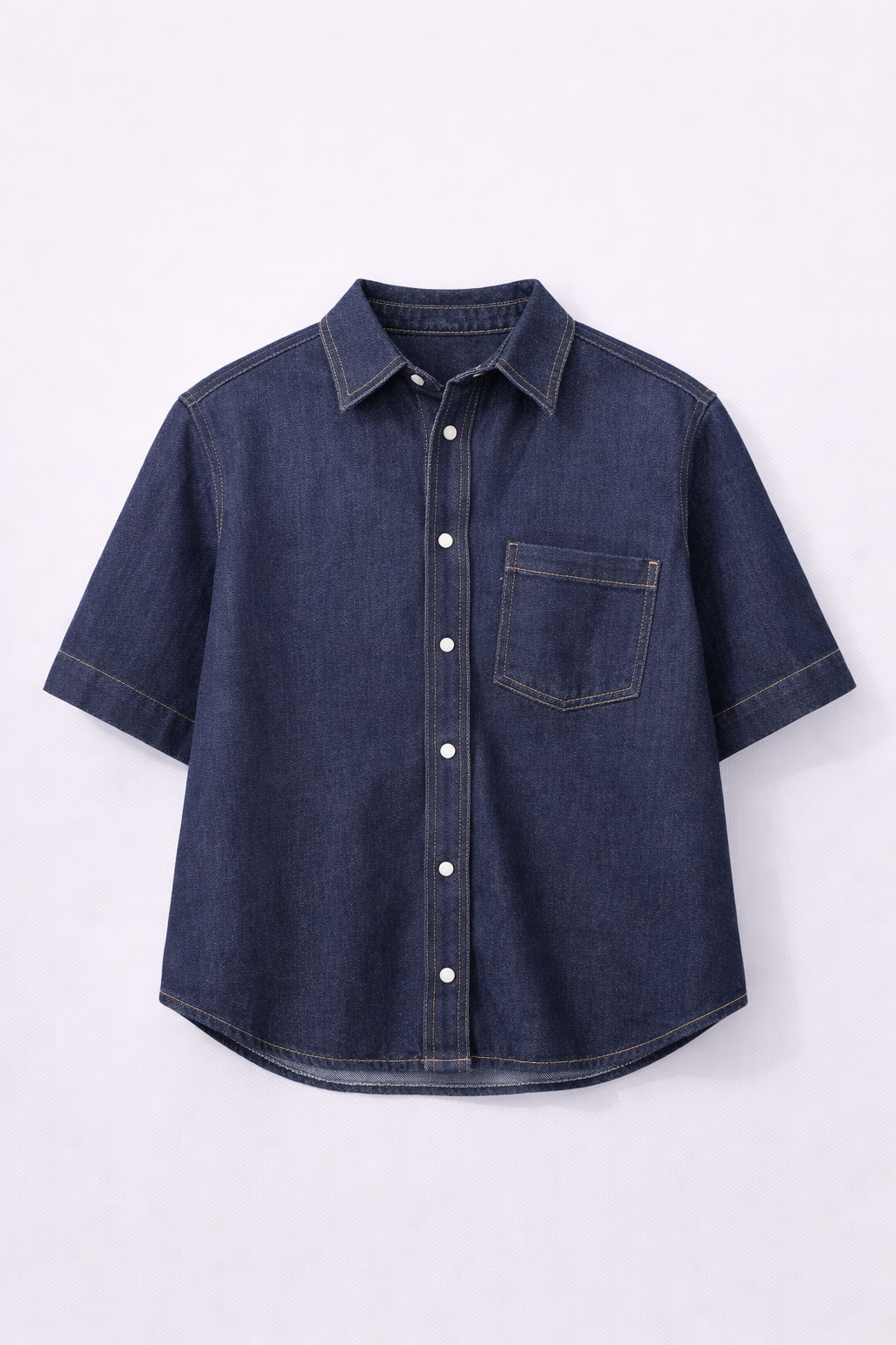 Chemise en jean brut manches courtes
