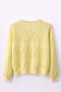 Gilet ajouré jaune pastel