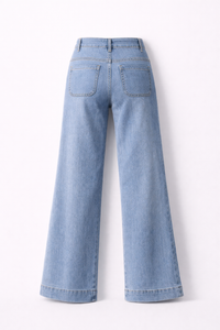 Jean flare à poches plaquées flare bleu - Oraije