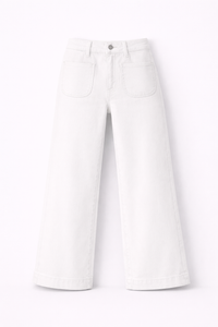 Jean flare à poches plaquées blanc - Oraije