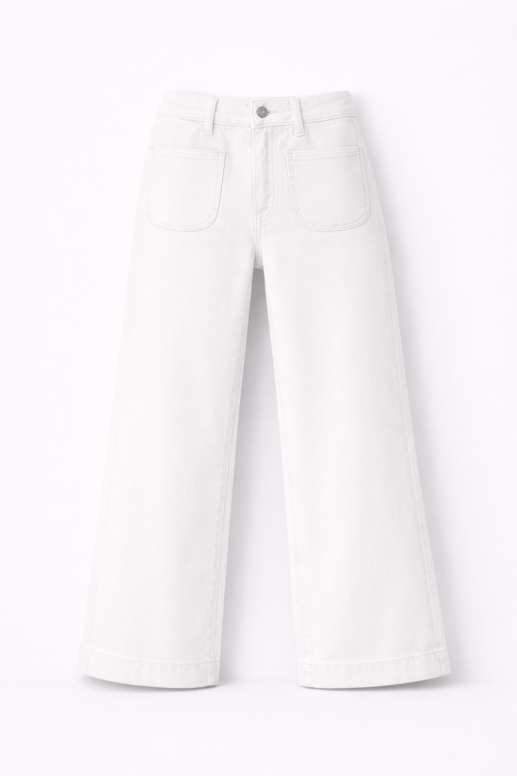 Jean flare à poches plaquées blanc - Oraije