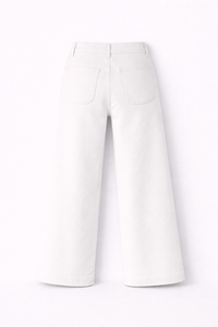 Jean flare à poches plaquées blanc - Oraije