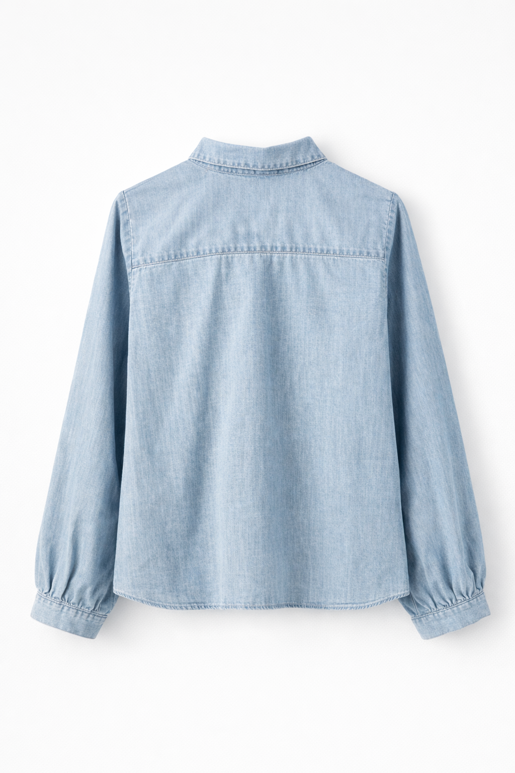 Chemise en jean brodée fleurs