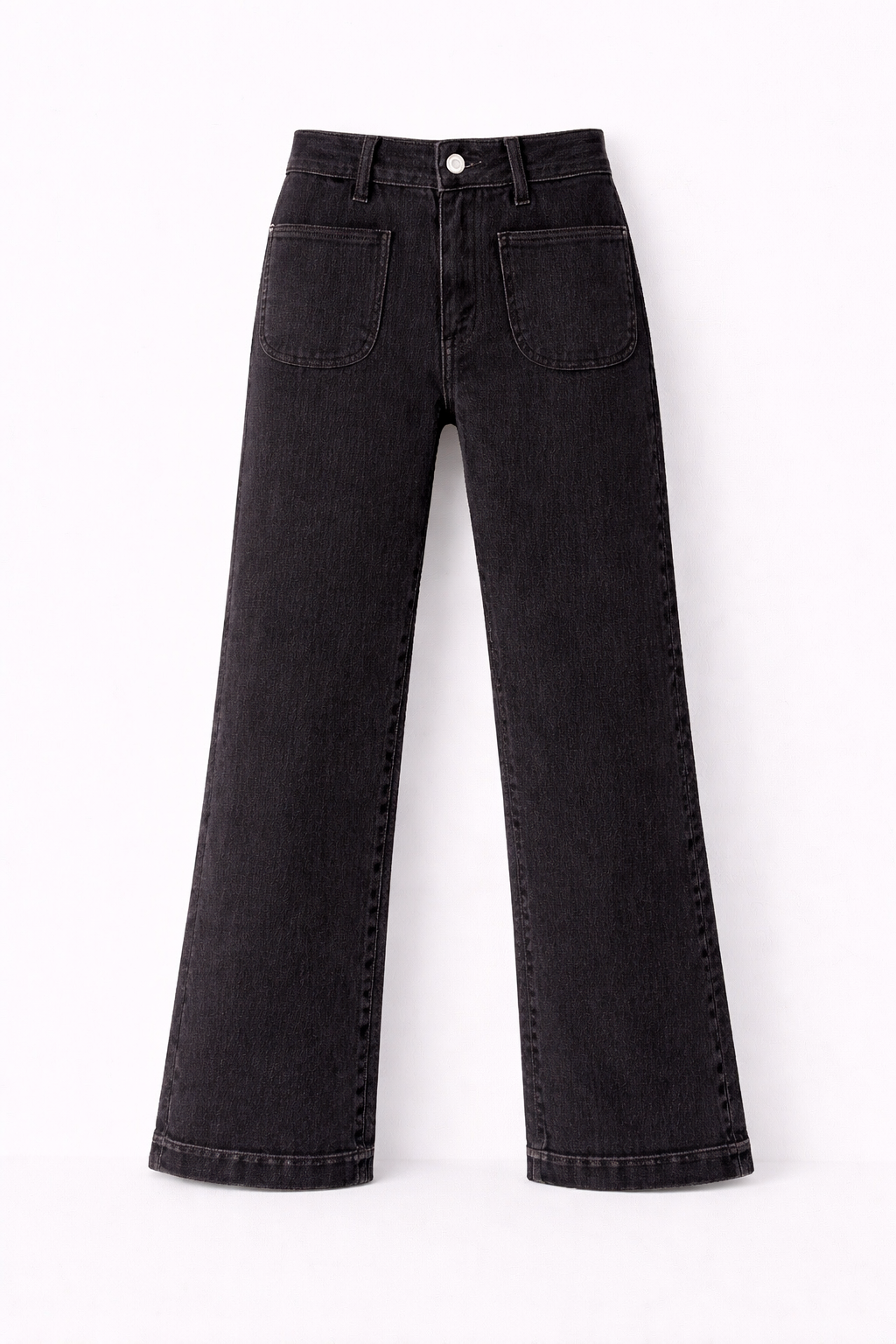 Jean flare à poches plaquées noir anthracite - Oraije