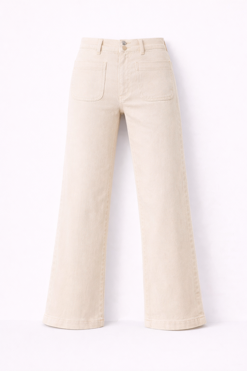 Jean flare à poches plaquées beige - Oraije