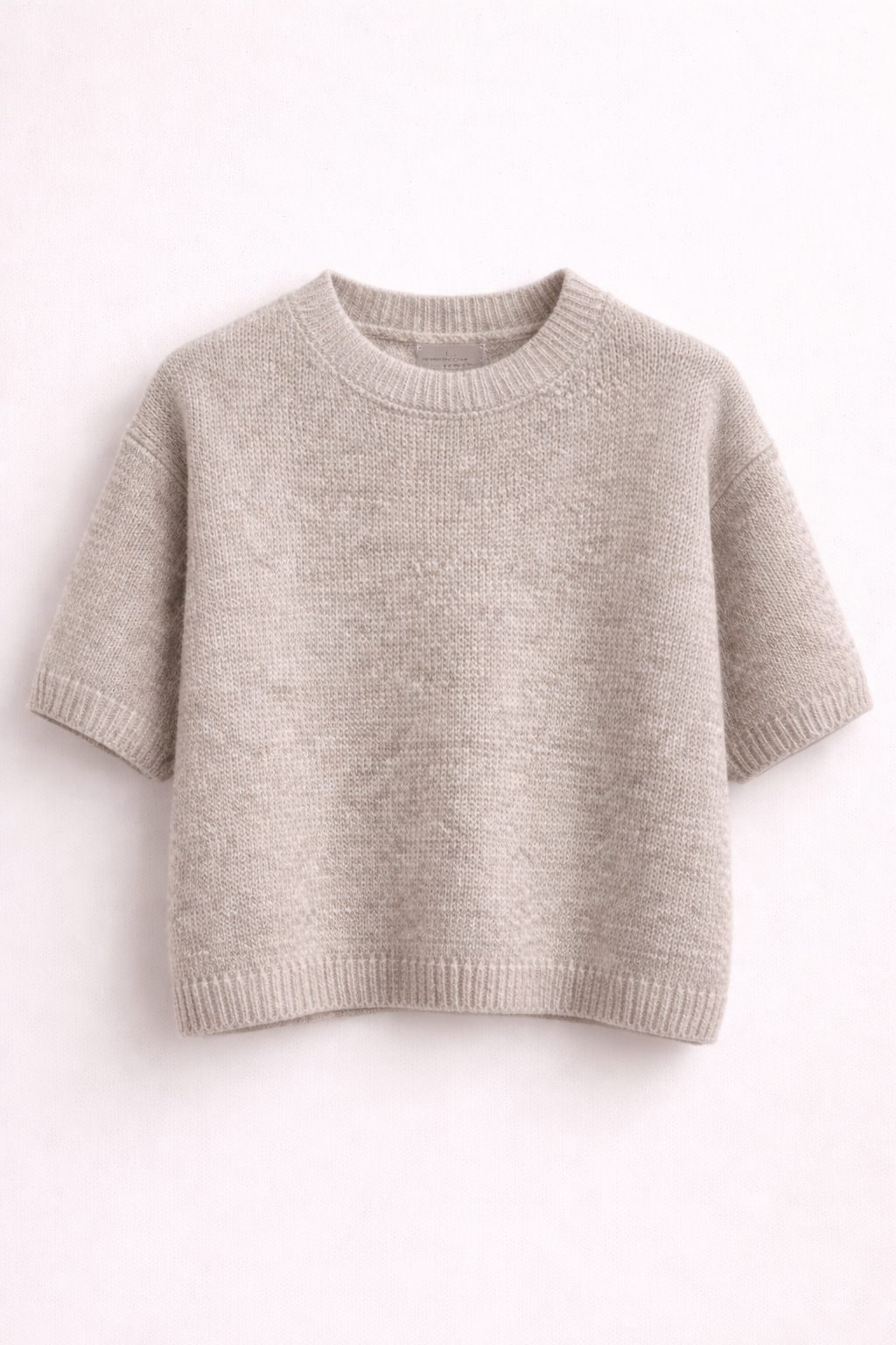 Pull à manches courtes beige