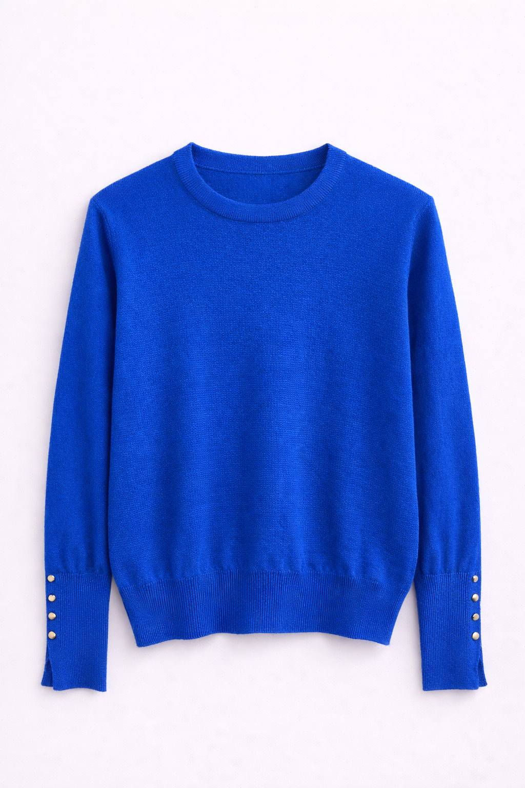 Pull fin col bleu électrique rouge