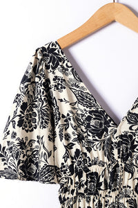 Robe imprimé floral noir