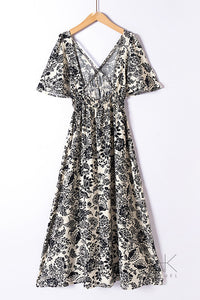 Robe imprimé floral noir