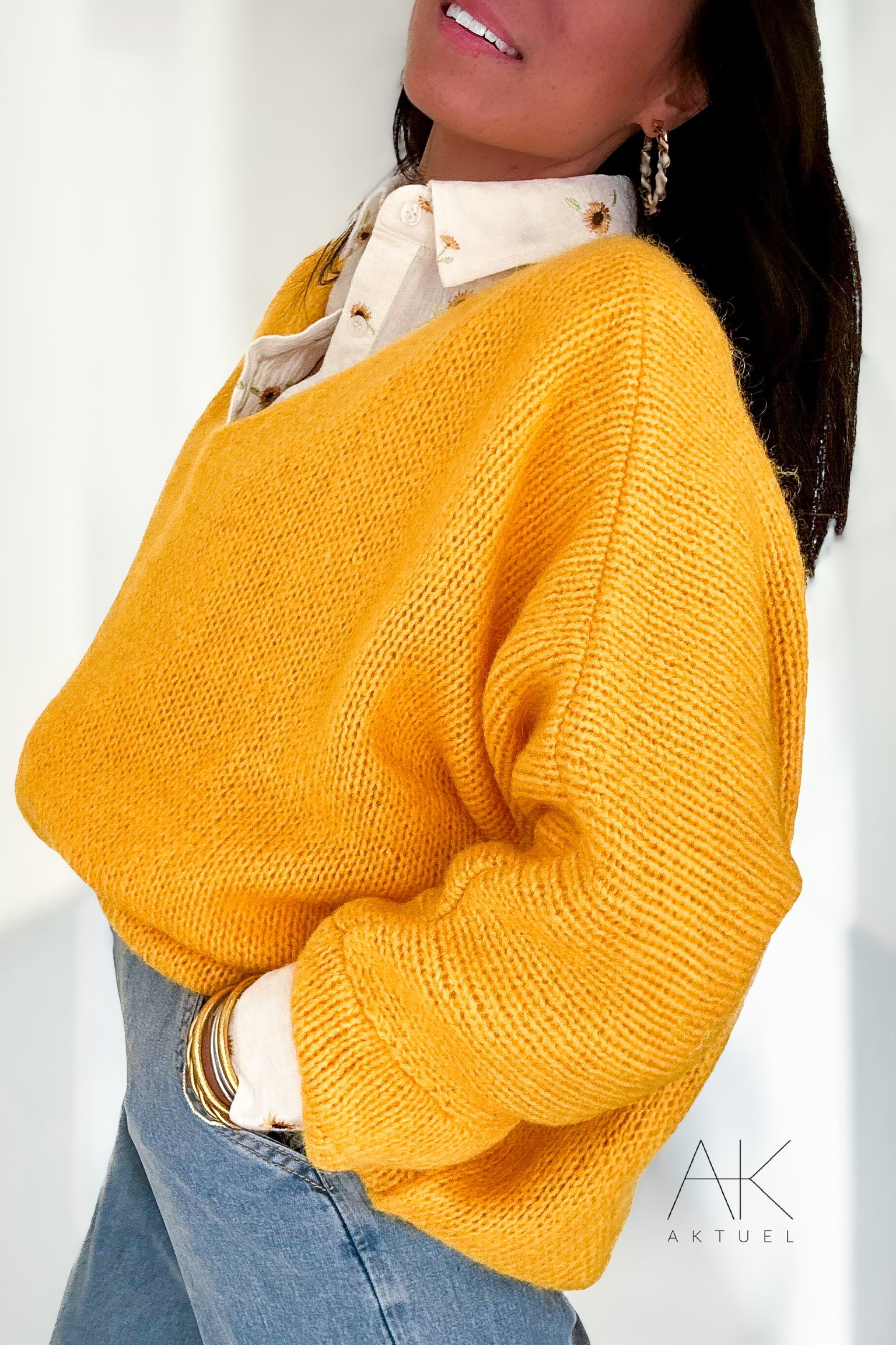 Pull Mohair Jaune Tournesol