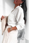 Chemise Blanche Élégante avec Détails Dentelle