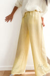 Pantalon large jaune pastel à rayures