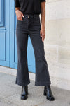 Jean Oraije large flare noir taille haute
