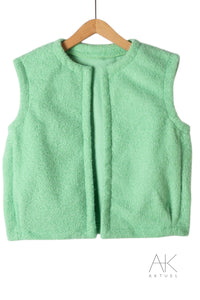 Gilet sans manches texturé vert menthe