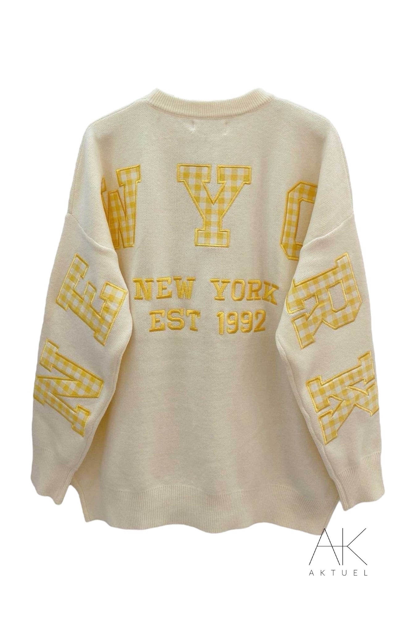 Sweat en maille Oversize jaune "New York"