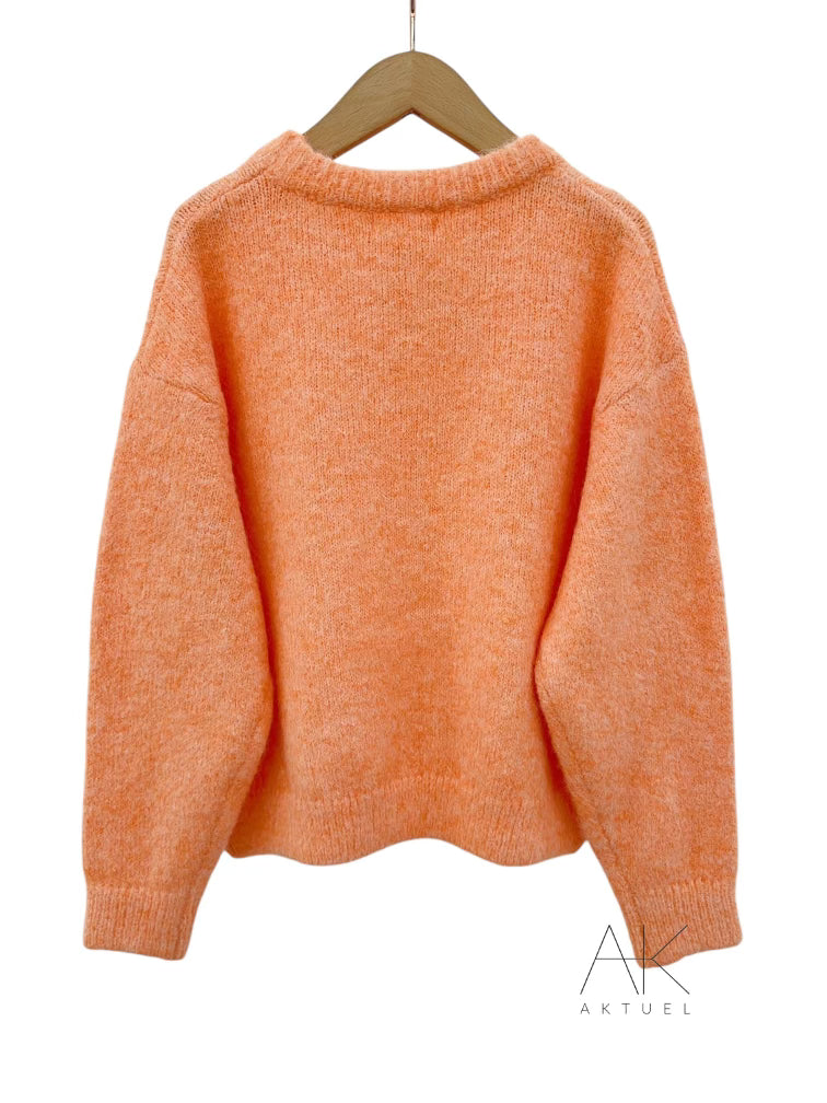 Pull oversize doux orange