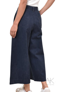 Pantalon Large en Denim Foncé