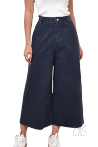 Pantalon Large en Denim Foncé