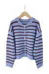 Gilet rayé bleu et marron